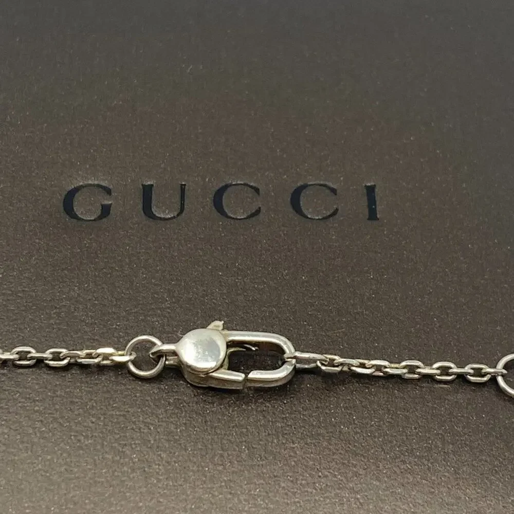 Authentic GUCCI Sterling Silver Heart Pendant Necklace 16" - Picture 5 of 6